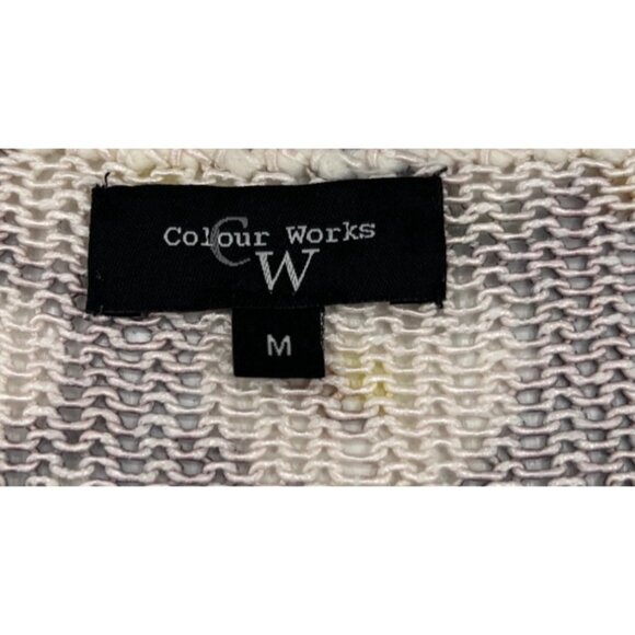 Colour Works Womens Floral Knit Button Front Top Size M Acrylic/Nylon - Picture 4 of 6